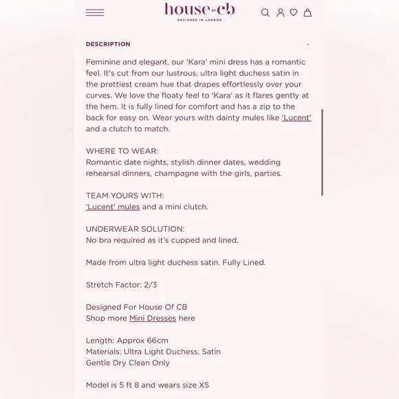 NWT House of CB Kara Mini Dress Vintage Cream - Picture 13 of 16